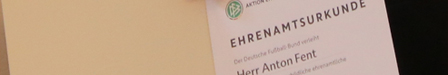 DFB Sonderehrung für Anton Fent