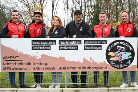 Malermeisterin Nathalie Heininger unterstützt uns mit einer Werbebande